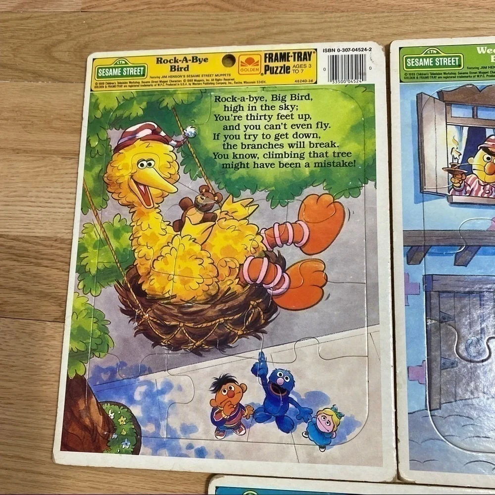 Vintage Sesame Street Tray Puzzle Children’s Kids Cookie Monster Big Bird Bert